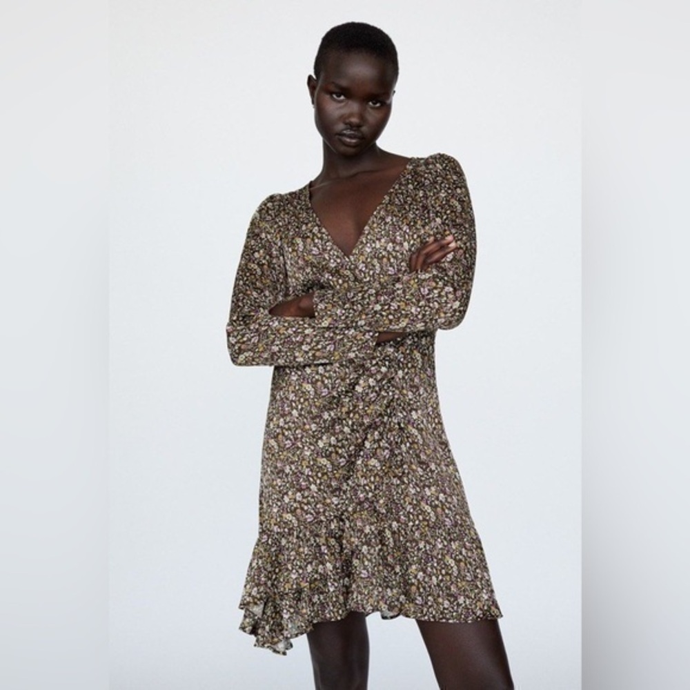 NWT Zara Floral Ruffle Dress